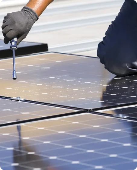 Quick installation of solar panels