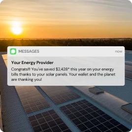Solar powered savings message