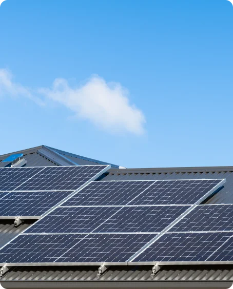 Solar panels and blue sky