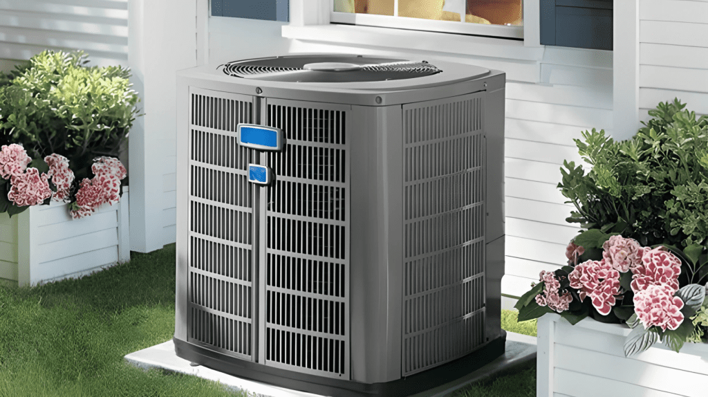 Outdoor American Standard air conditioning unit beside a residential home, showcasing energy-efficient cooling solutions for Australian households.