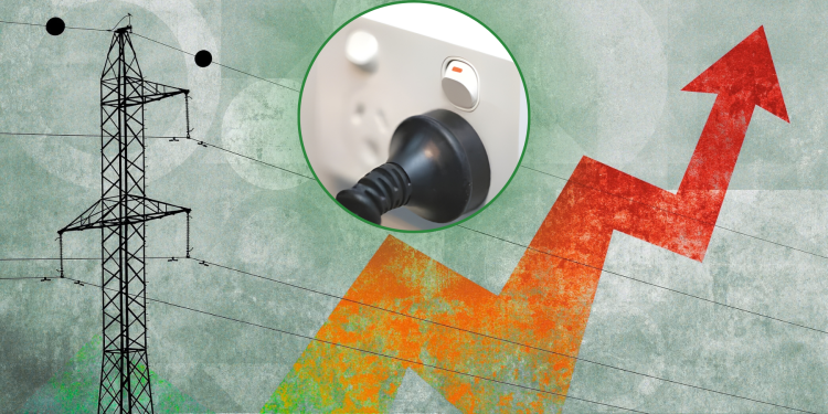 power infrastructure and rising cost symbol